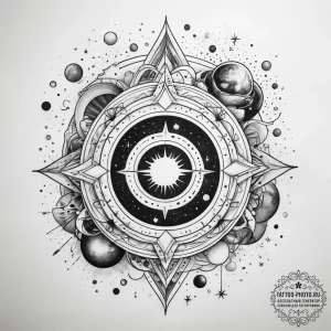 Tattoo sketch cosmic cosmos - эскиз тату (№1758222063_0, 18.09.2025 19:01) — tattoo-photo.ru