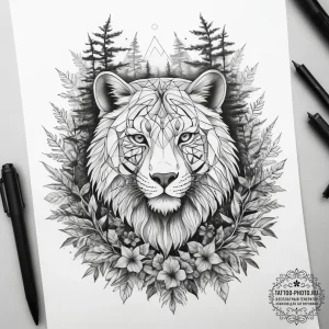 Tattoo sketch forest, tattoo drawing outline,... - эскиз тату (№1758222449_0, 18.09.2025 19:07) — tattoo-photo.ru