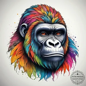 Tattoo sketch gorilla, tattoo line art, neo t... - эскиз тату (№1758223817_0, 18.09.2025 19:30) — tattoo-photo.ru