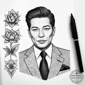 Tattoo sketch sammy gravano with a suit, tatt... - эскиз тату (№1758226873_0, 18.09.2025 20:21) — tattoo-photo.ru