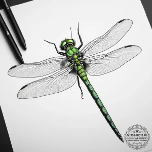 Tattoo sketch green darner dragonfly, concept... - эскиз тату (№1758228842_0, 18.09.2025 20:54) — tattoo-photo.ru