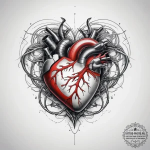 Tattoo sketch cycling with a heart rate line,... - эскиз тату (№1758234306_0, 18.09.2025 22:25) — tattoo-photo.ru