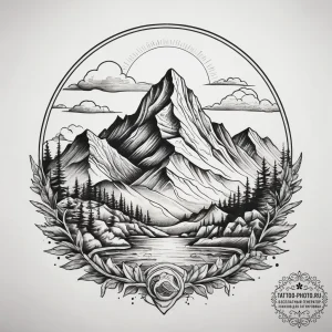 Tattoo sketch mountain range, tattoo drawing... - эскиз тату (№1758236264_0, 18.09.2025 22:57) — tattoo-photo.ru