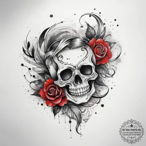 Tattoo sketch red, tattoo sketch design, mute... - эскиз тату (№1758240555_0, 19.09.2025 00:09) — tattoo-photo.ru
