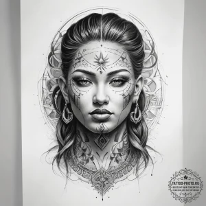 Tattoo sketch spiritual person - эскиз тату (№1758242695_0, 19.09.2025 00:44) — tattoo-photo.ru
