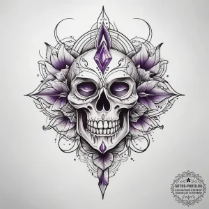 Tattoo sketch amethyst, artistic tattoo sketc... - эскиз тату (№1758244633_0, 19.09.2025 01:17) — tattoo-photo.ru