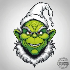 Tattoo sketch the grinch with a hand, ink ill... - эскиз тату (№1758244826_0, 19.09.2025 01:20) — tattoo-photo.ru