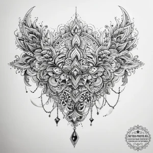 Tattoo sketch delicate chain tattoo, tattoo d... - эскиз тату (№1758246387_0, 19.09.2025 01:46) — tattoo-photo.ru