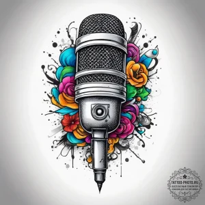 Tattoo sketch hip hop with a microphone, tatt... - эскиз тату (№1758249142_0, 19.09.2025 02:32) — tattoo-photo.ru