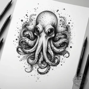Tattoo sketch squid, artistic tattoo sketch,... - эскиз тату (№1758249338_0, 19.09.2025 02:35) — tattoo-photo.ru