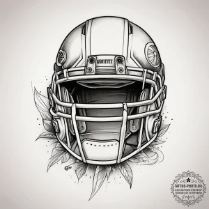 Tattoo sketch american football with a helmet... - эскиз тату (№1758252667_0, 19.09.2025 03:31) — tattoo-photo.ru