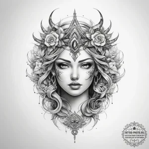 Tattoo sketch fantasy - эскиз тату (№1758255605_0, 19.09.2025 04:20) — tattoo-photo.ru
