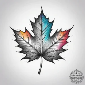 Tattoo sketch maple leaf, ink illustration fo... - эскиз тату (№1758257382_0, 19.09.2025 04:49) — tattoo-photo.ru