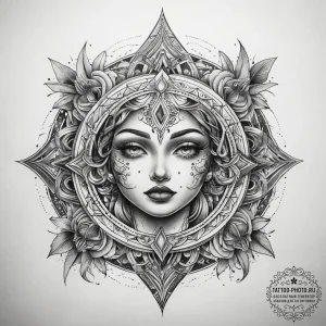 Tattoo sketch cosmic fable, tattoo flash shee... - эскиз тату (№1758261313_0, 19.09.2025 05:55) — tattoo-photo.ru