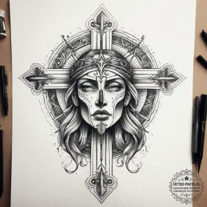 Tattoo sketch holy self, tattoo line art, bol... - эскиз тату (№1758263085_0, 19.09.2025 06:24) — tattoo-photo.ru
