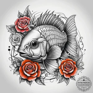 Tattoo sketch convicts cichlid, concept art f... - эскиз тату (№1758264052_0, 19.09.2025 06:40) — tattoo-photo.ru