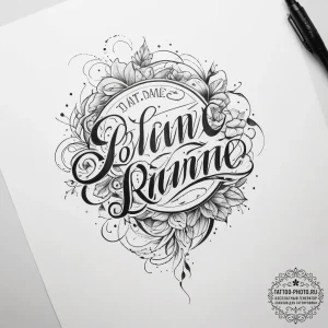 Tattoo sketch elegant script name - эскиз тату (№1758265411_0, 19.09.2025 07:03) — tattoo-photo.ru