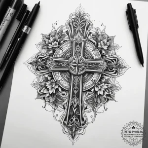 Tattoo sketch blessed realm, tattoo flash she... - эскиз тату (№1758267350_0, 19.09.2025 07:35) — tattoo-photo.ru