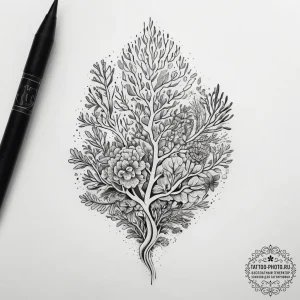 Tattoo sketch coral, tattoo line art, minimal... - эскиз тату (№1758267548_0, 19.09.2025 07:39) — tattoo-photo.ru