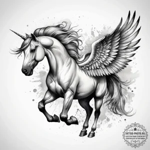 Tattoo sketch pegasus, tattoo sketch design,... - эскиз тату (№1758268339_0, 19.09.2025 07:52) — tattoo-photo.ru