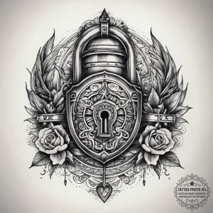 Tattoo hands with a lock, artistic tattoo ske... - эскиз тату (№1758270316_0, 19.09.2025 08:25) — tattoo-photo.ru