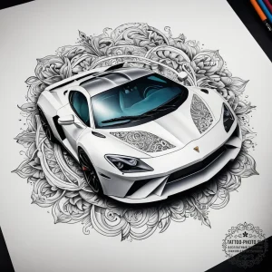 Tattoo sketch sports car, tattoo line art, so... - эскиз тату (№1758270511_0, 19.09.2025 08:28) — tattoo-photo.ru