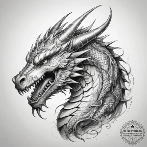Tattoo sketch geek a fantasy dragon - эскиз тату (№1758273063_0, 19.09.2025 09:11) — tattoo-photo.ru