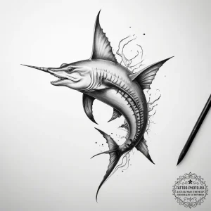 Tattoo sketch sawfish - эскиз тату (№1758273259_0, 19.09.2025 09:14) — tattoo-photo.ru