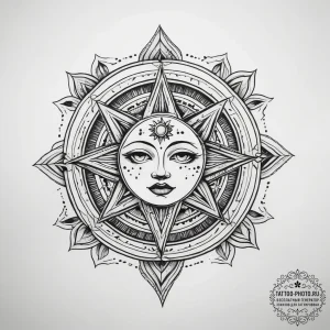 Tattoo sketch cosmic myth, tattoo flash sheet... - эскиз тату (№1758273462_0, 19.09.2025 09:17) — tattoo-photo.ru