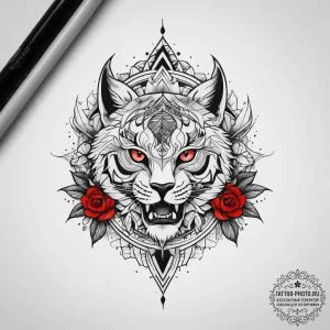 Tattoo sketch red, tattoo flash sheet design,... - эскиз тату (№1758277971_0, 19.09.2025 10:32) — tattoo-photo.ru