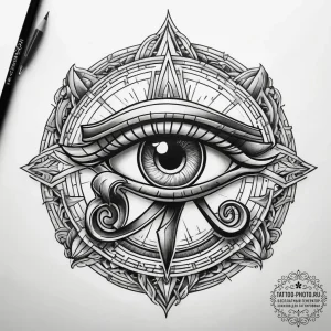 Tattoo sketch eye of horus, concept art for t... - эскиз тату (№1758280302_0, 19.09.2025 11:11) — tattoo-photo.ru