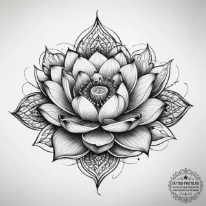 Tattoo sketch lotus flower with a snake, tatt... - эскиз тату (№1758281882_0, 19.09.2025 11:38) — tattoo-photo.ru