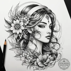 Tattoo sketch mirage, artistic tattoo sketch,... - эскиз тату (№1758282495_0, 19.09.2025 11:48) — tattoo-photo.ru