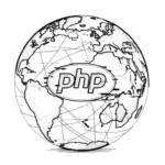Эскиз тату с земным шаром и логотипом PHP в стиле скетч — 30.10.2026 00-00